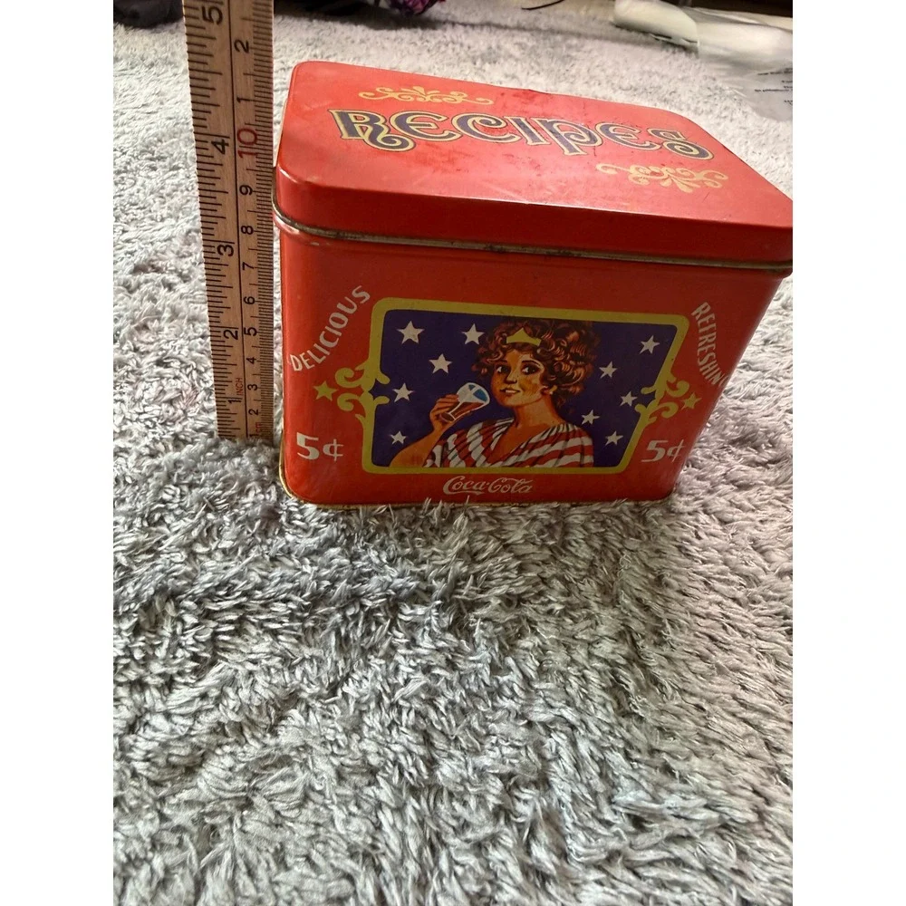 Coca-Cola Unisex Vintage Style Recipe Tin Box OS Red Metal Advertising Graphic